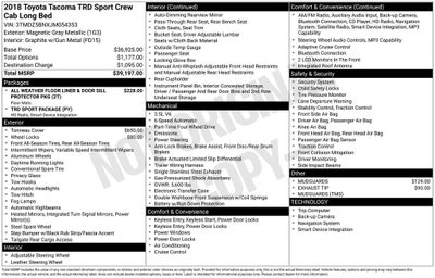 2018 Toyota TACOMA TRD SPORT TRD Sport V6