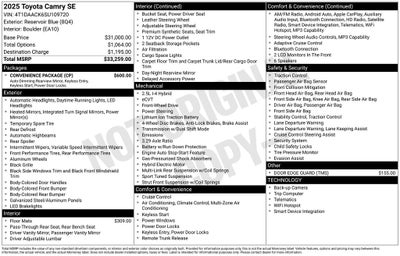2025 Toyota CAMRY SE