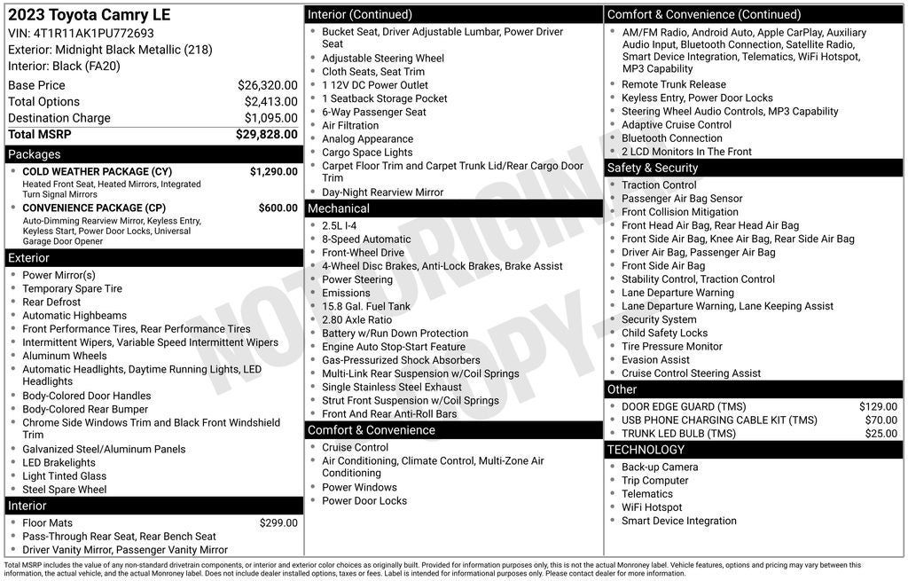 2023 Toyota Camry LE