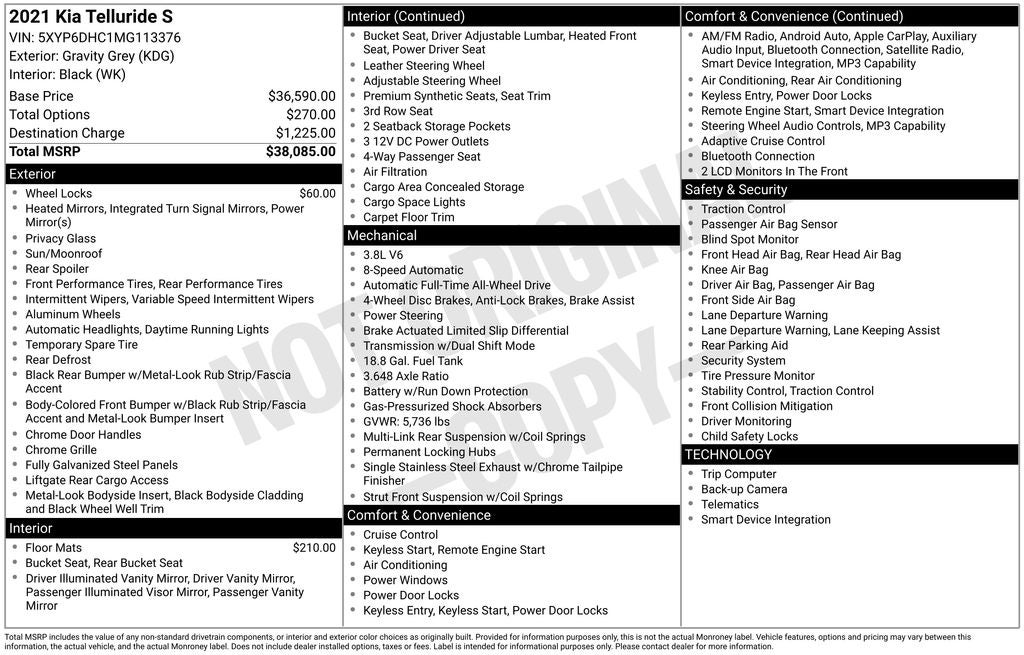2021 Kia Telluride S