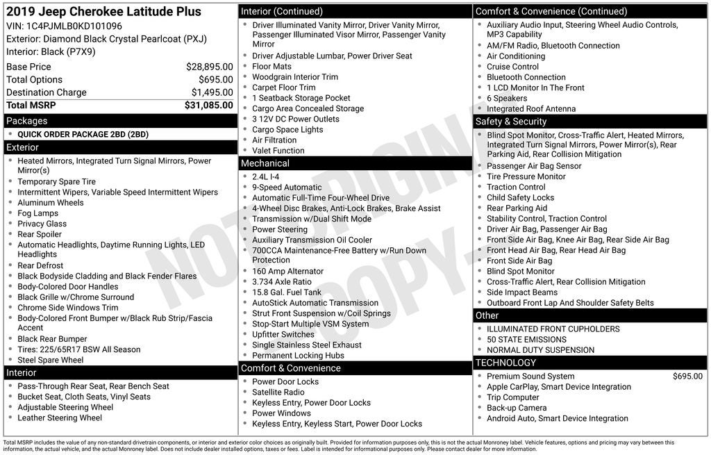2019 Jeep Cherokee Latitude Plus