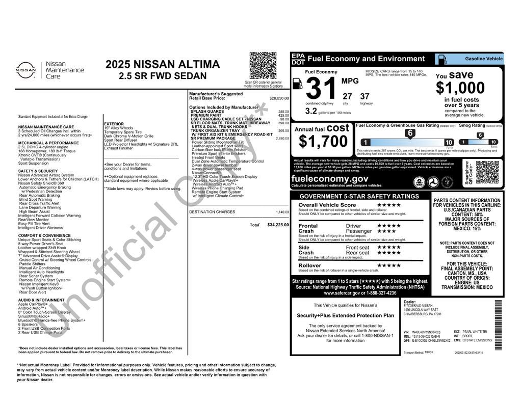 2025 Nissan Altima SR