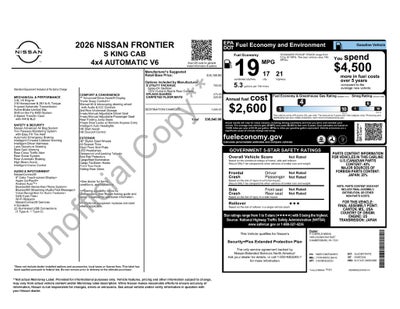 2026 Nissan Frontier King Cab® S