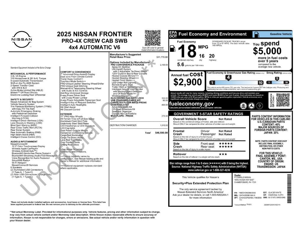 2025 Nissan Frontier Crew Cab PRO-4X®