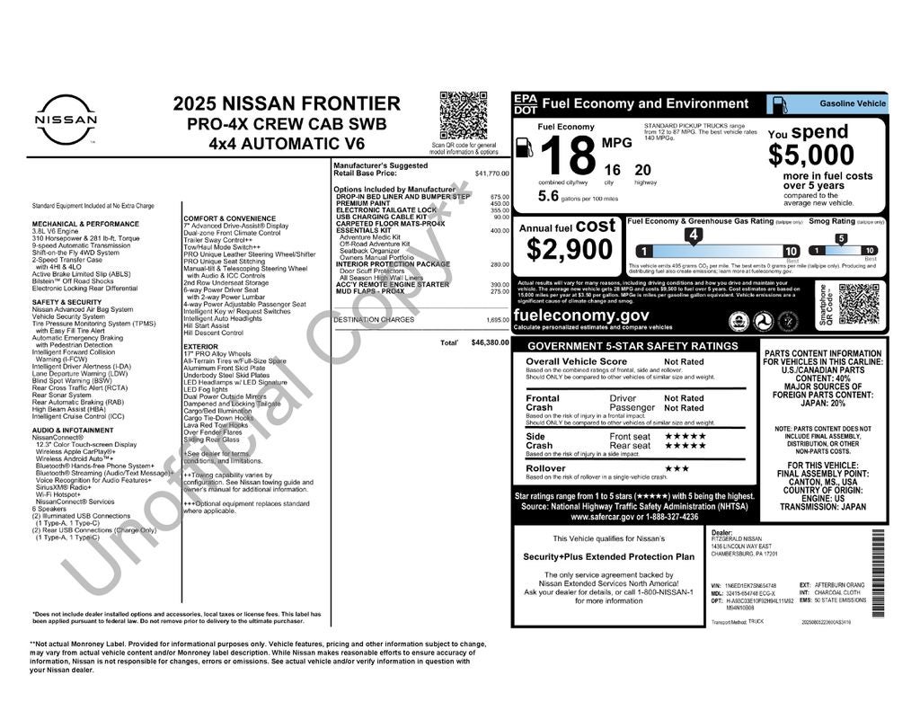 2025 Nissan Frontier Crew Cab PRO-4X®