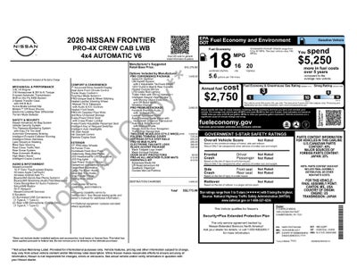 2026 Nissan Frontier Crew Cab PRO-4X® Long Bed