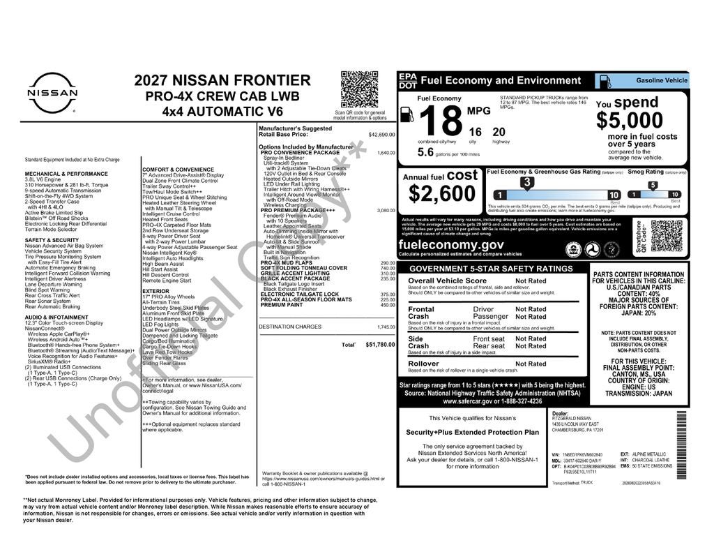 2027 Nissan Frontier PRO-4X