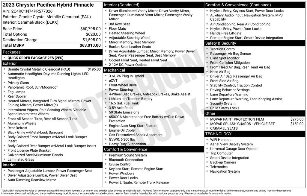 2023 Chrysler Pacifica Hybrid Pinnacle