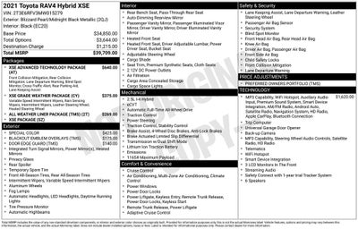 2021 Toyota RAV4 Hybrid XSE