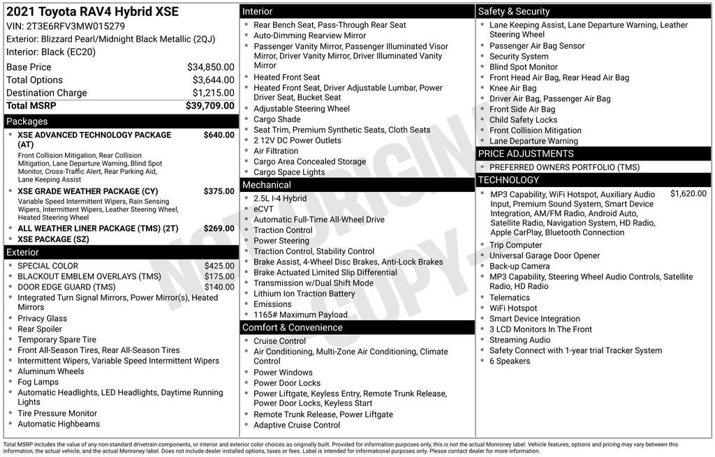 2021 Toyota RAV4 Hybrid XSE