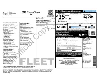 2025 Nissan Versa 1.6 SV