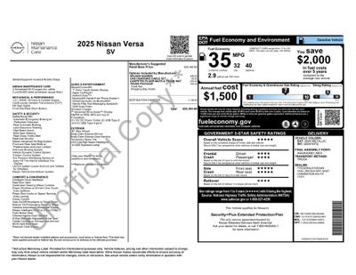 2025 Nissan Versa 1.6 SV