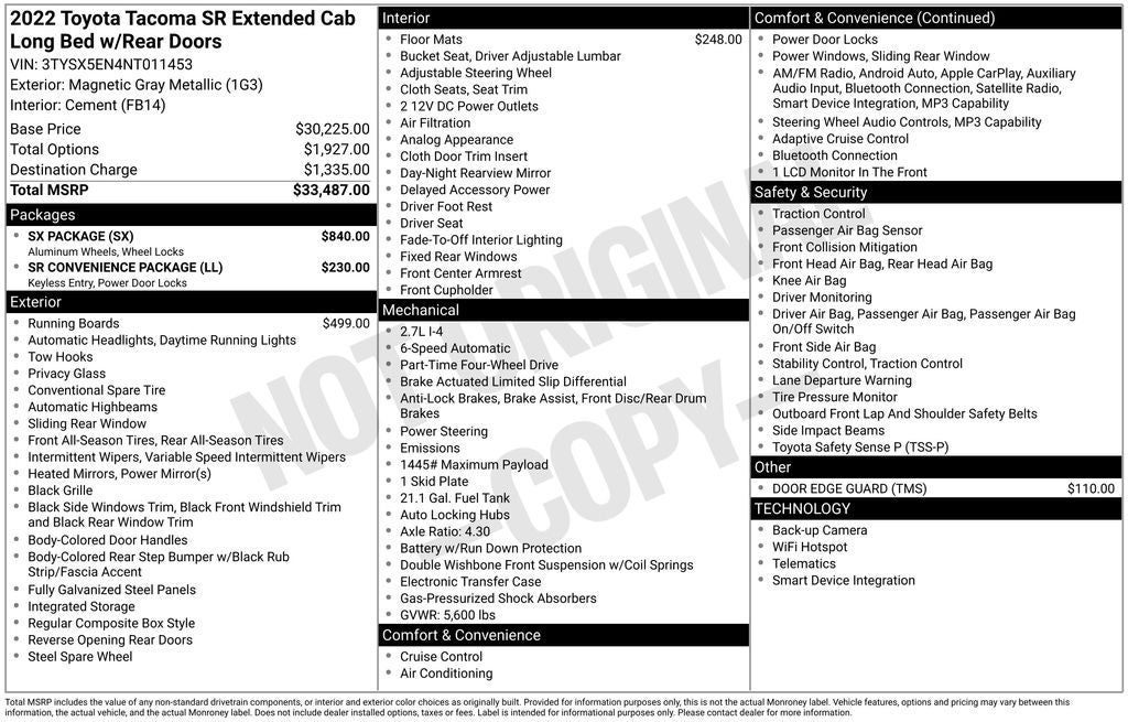 2022 Toyota Tacoma SR