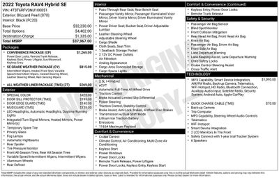 2022 Toyota RAV4 Hybrid SE