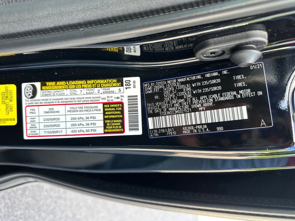2021 Toyota Sienna Platinum 7 Passenger