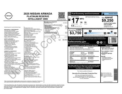 2025 Nissan Armada Platinum Reserve