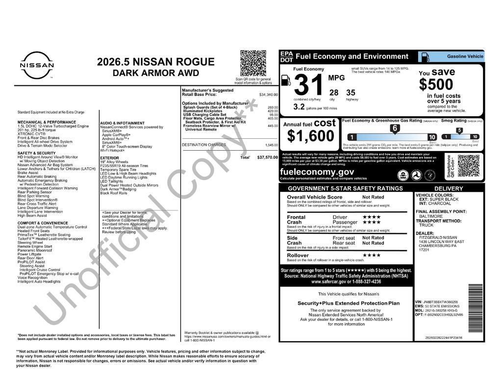 2026 Nissan Rogue Dark Armor™